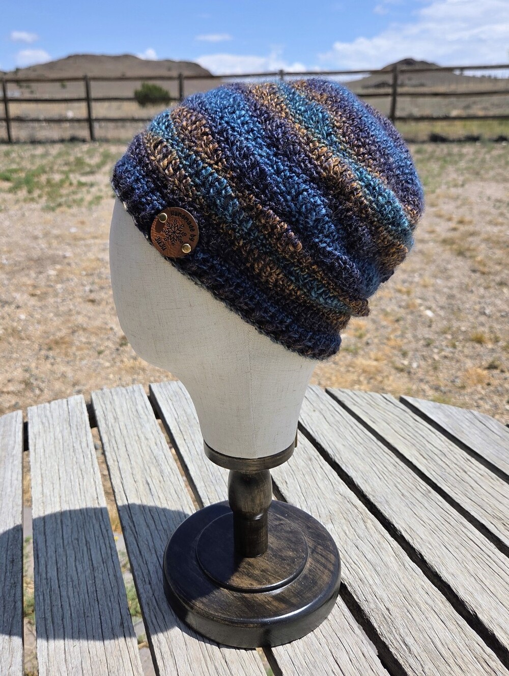 Artisan Handmade Crochet Lightweight Merino Wool Blend "Deep Sea Dive" Beanie